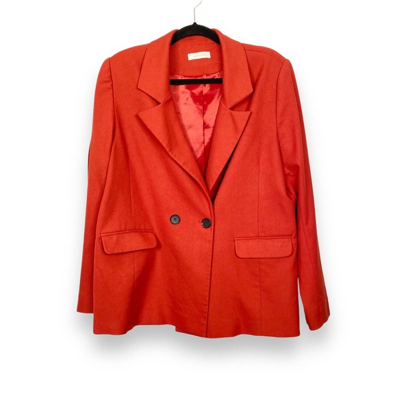 ANINE BING Becky Double Breasted Oversized Stretch Twill Blazer in Rust Large - Picture 3 of 13